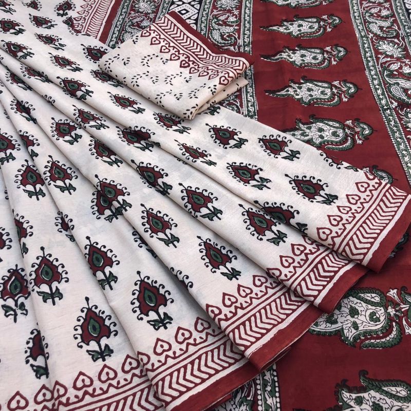 Block Printed Saree