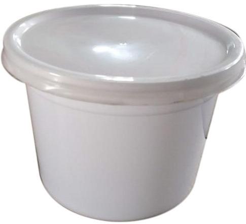 Round 500 Ml Disposable Plastic Food Container, Color : White