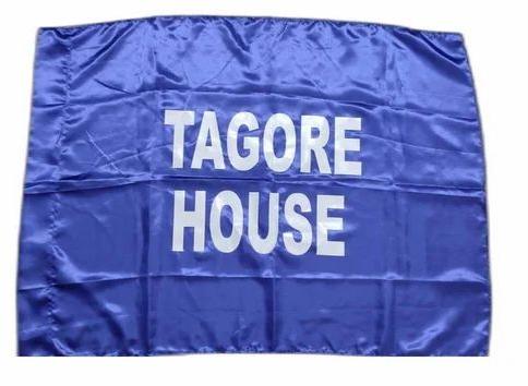 Satin Blue School House Flag, Shape : Rectangular