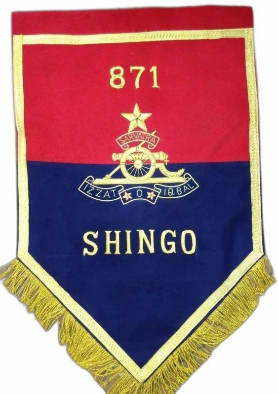 Printed Velvet Embroidery T Flag for Shingo