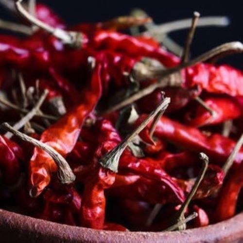 Solid With Stem Raw Natural Dry Red Chili, For Spices, Cooking, Certification : Fssai Certified