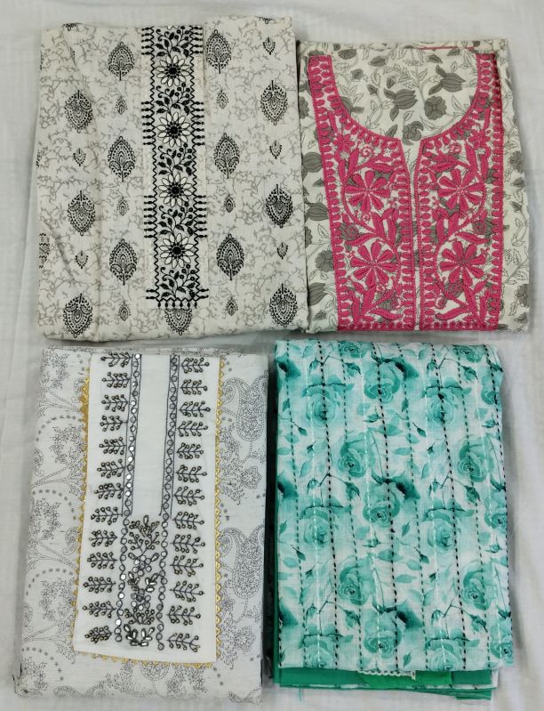 Printed Cotton Churidar Material, Age Group : Adults