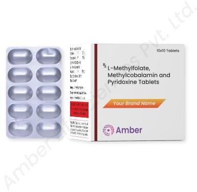 L-methylfolate + Methylcobalamin + Pyridoxine, Packaging Size : 10*10 Capsule