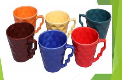 Ceramic Plain Diamond Finish Coffee Mug, for Drinking Use