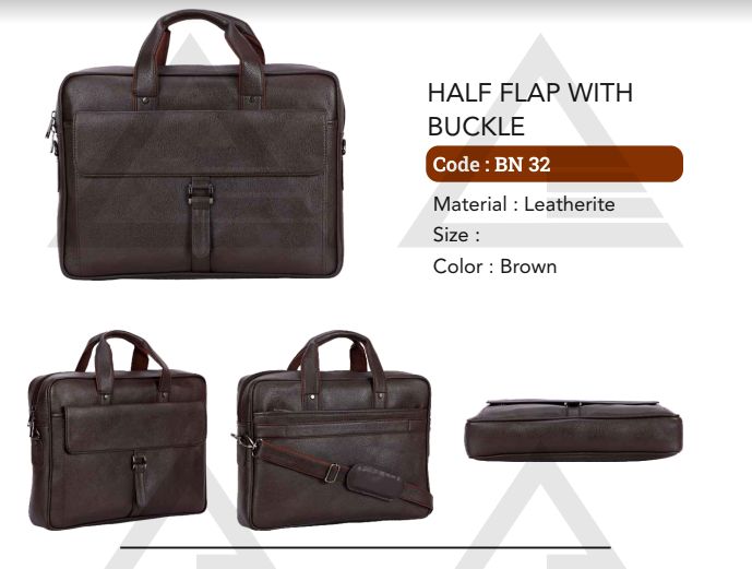 Half Flap  Buckle Leather Bag