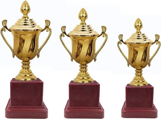 Golden Customized Polished Win Champions Award Trophy, Feature : Attractive Designs, Finely Finished