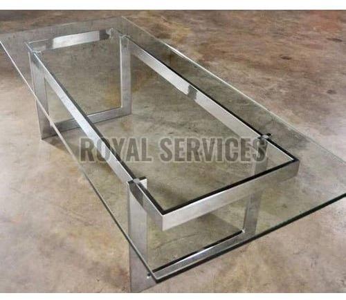 Rectangular Plain Glass Table, for Home, Hotel, Restaurant, Style : Modern