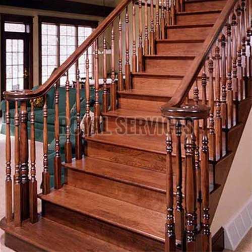 Customized Coated Wooden Railing, for Home, Color : Brown