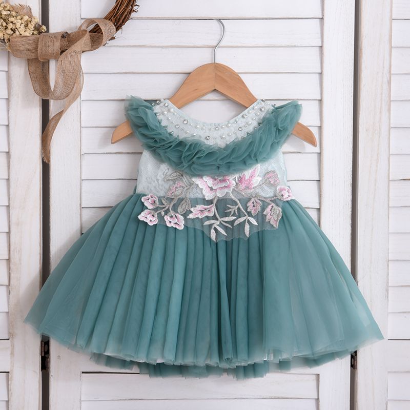 Girls Designer Frock, Sleeve Type : Sleeve Less