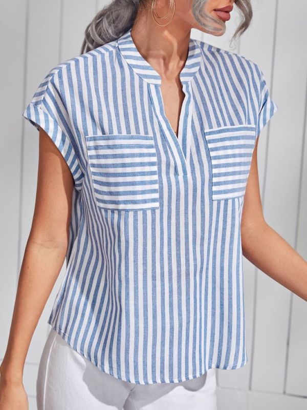 Cotton Ladies Striped Top