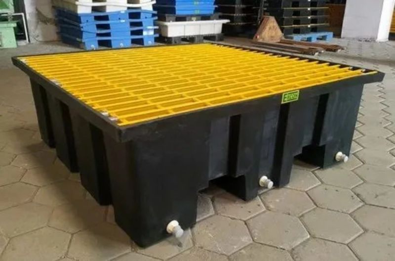 4 Drum Spill Containment Pallet, Entry Type : Four Way