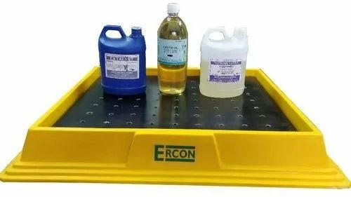 Black Yellow Ercon Plastic Laboratory Spill Tray, for Industrial