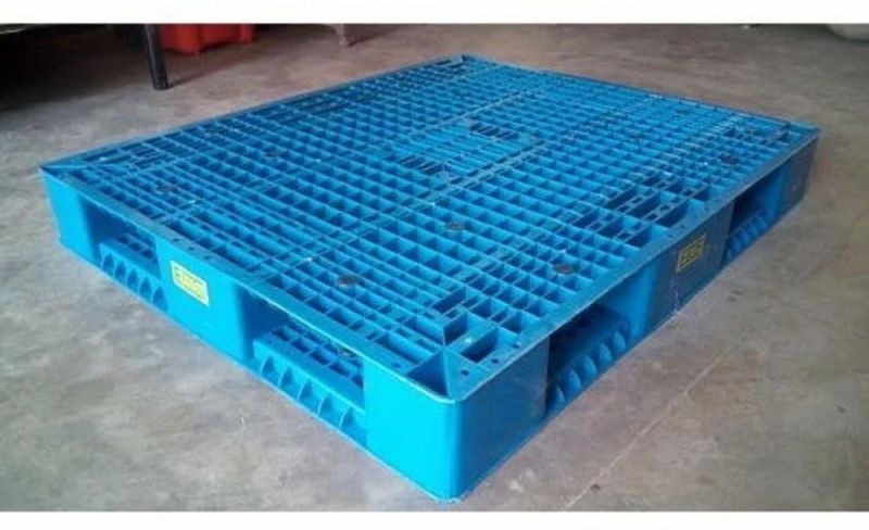 Blue Rectangular Reversible HDPE Pallet