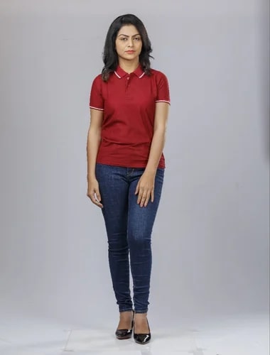 Ladies Honeycomb Polo T-Shirts, Sleeve Style : Half Sleeve