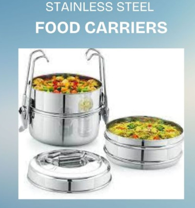 Polished Stainless Steel Food Carrier, Color : Shiny Silver