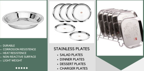 Stainless Steel Plates for Serving Food