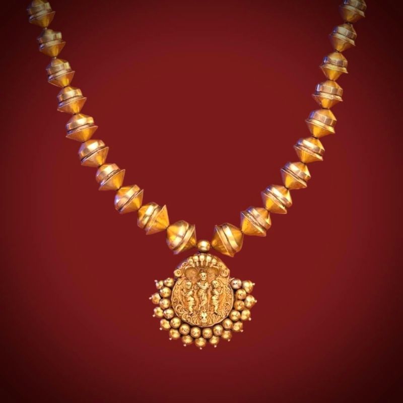 Gold Antique Krishna Necklace, Gender : Female