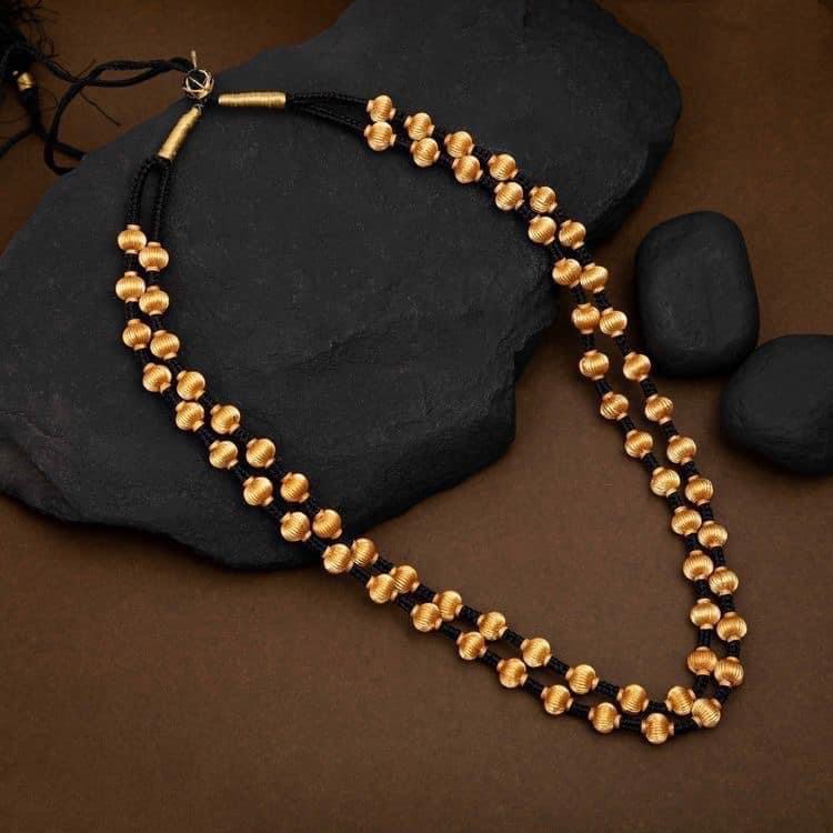 Beads Antique Gold Javmala Necklace, Certification : 22K