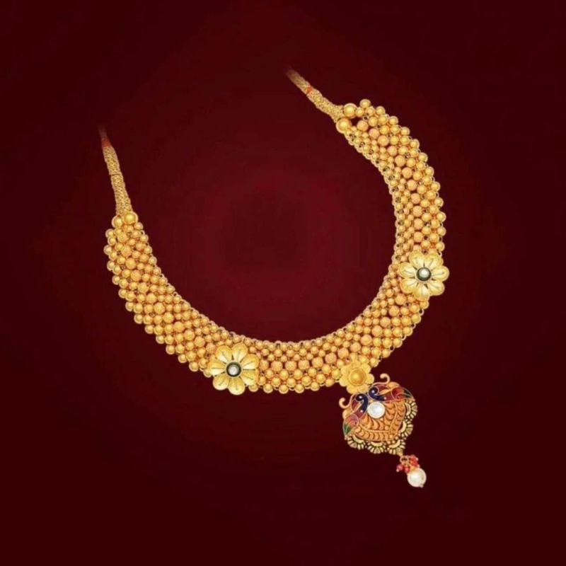 Polished Gold Thushi Necklace, Specialities : Unique Designs