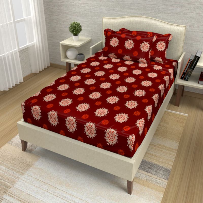 Printed Polyester VTM Single Bed Sheets for Hotel, Home