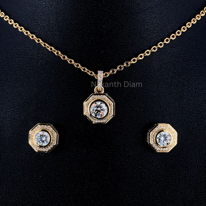 Polished Platinum Gold Diamond Pendant Set, Gender : Female