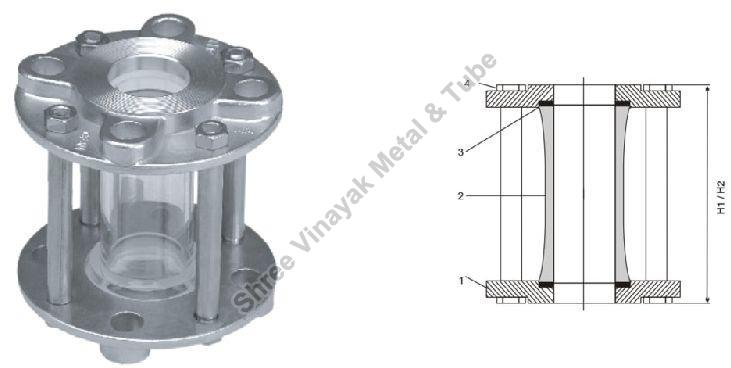 Clear White-transparent Duplex Stainless Steel Glass Valve Flange, For Industrial