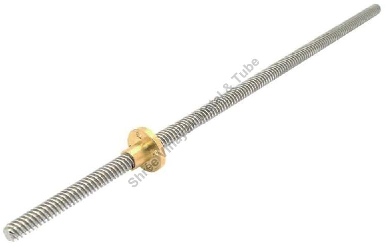 Silver Round Stainless Steel ACME Thread Bolt