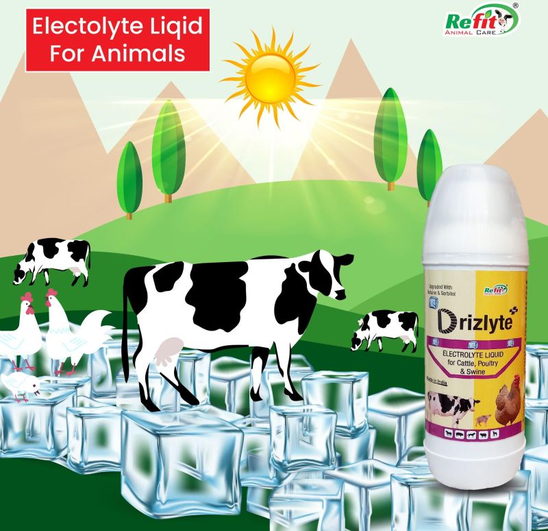 (Electrolyte Liquid For Cattle, Poultry &AMP;AMP; Swine) (Drizlyte 1 Ltr.)