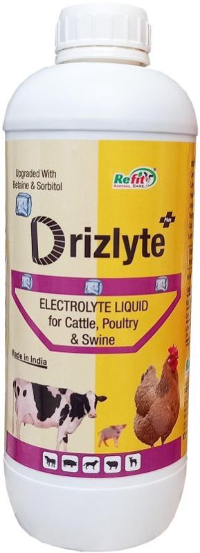 (Electrolyte Liquid For Cattle, Poultry &AMP;AMP; Swine) (Drizlyte 1 Ltr.)