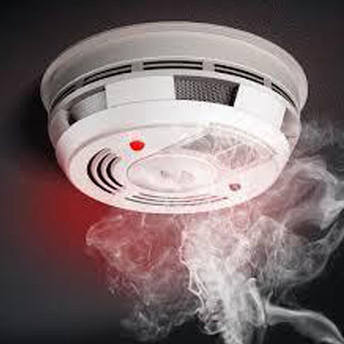 White Automatic Smoke Detector, Power Source : Electric