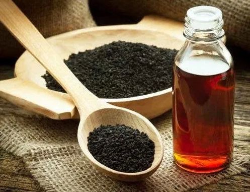 Dark Brown Black Cumin Seed Essential Oil, for Medicines, Cooking, Form : Liquid
