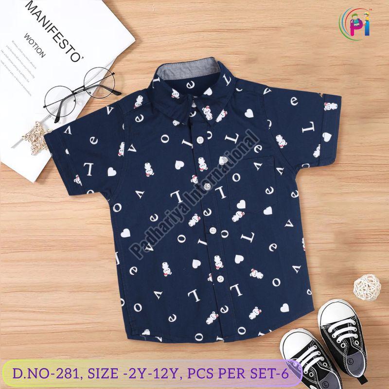 Little Kids Boys Printed Shirt, Packaging Type : Plastic Packet