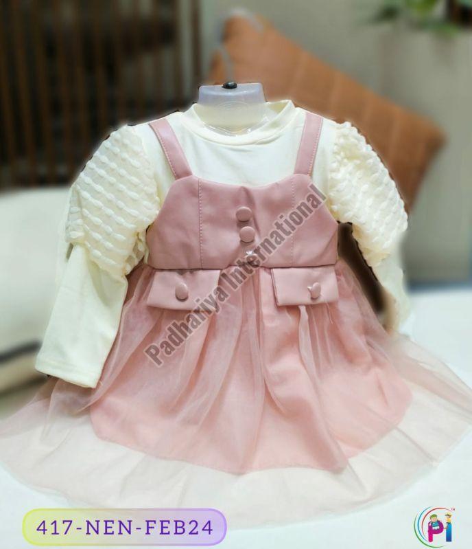 Weeding Wear Girls Casual Wear Frock, Technics : Machine Made