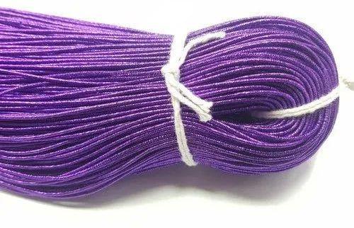 Purple 0.7 to 2 mm Polyester Bullion Nakshi Dabka Thread, for Textile Industry