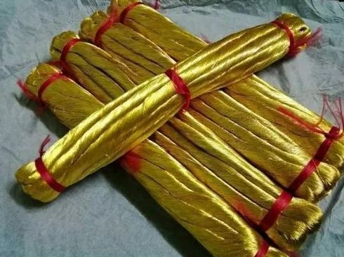Golden Imitation Polyester Zari Thread, For Handicraft Work