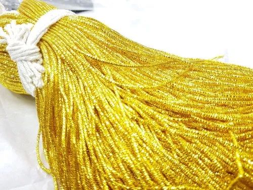 Dyed Polyester Golden Kasab Zari Thread, for Textile Industry