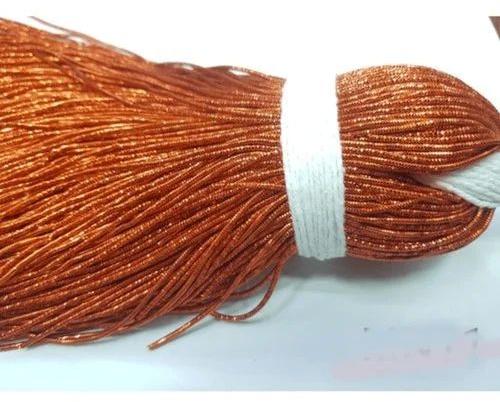 Orange Lambi Salai Nakshi Dabka Thread, for Textile Industry, Technique : Twisted