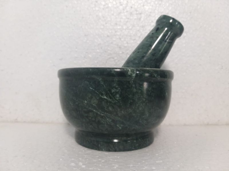 Polished Plain Green Marble Kundi