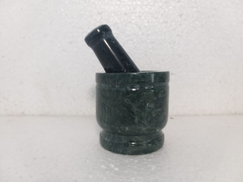 Green Marble Mortar & Pestle, for Kitchen