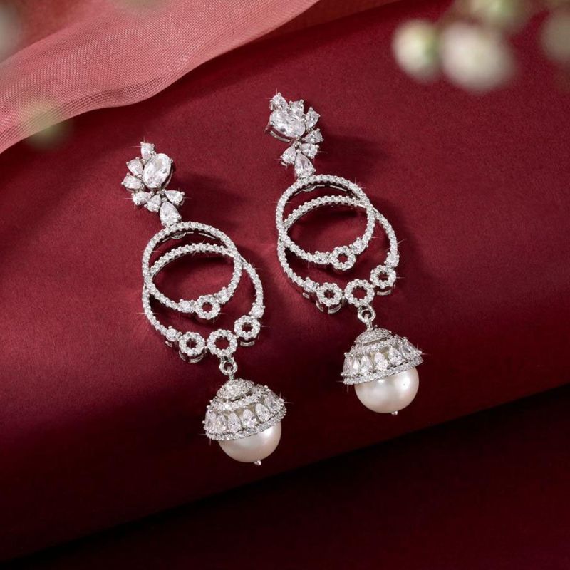 925 Sterling Silver Sphere of Enchantment Jhumki Earring