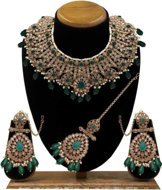 Blooming Beauty Reverse Ad Mehndi Plated Choker Necklace Set