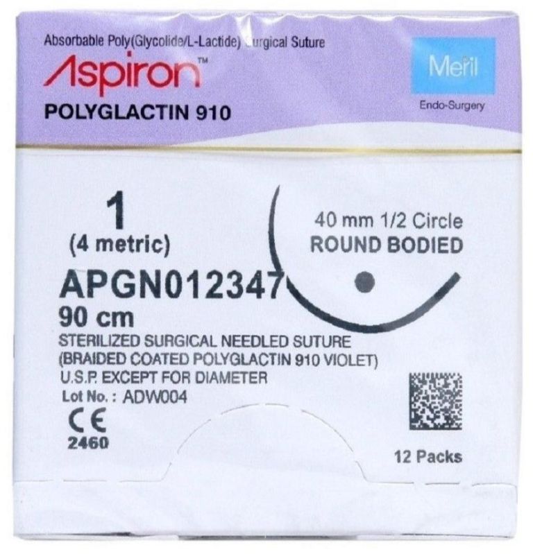 Apgn 012347 Meril Polyglactin Absorbable Suture, Packaging Type : Plastic Wrappers