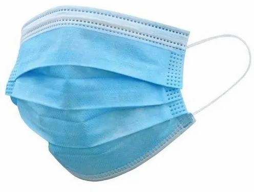 Non Woven Disposable Face Mask, Color : Sky Blue