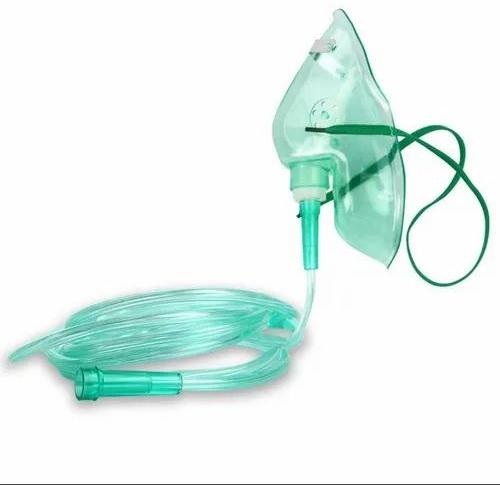 Elastic Headloop Plastic Oxygen Mask With Tubing for Hospital