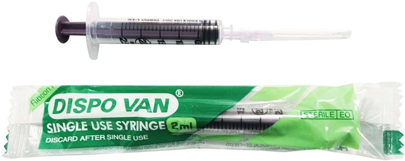 Plastic 2 ml Dispovan Syringe for Clinical, Hospital