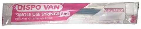 Plastic 3 ml Dispovan Syringe for Clinical, Laboratory
