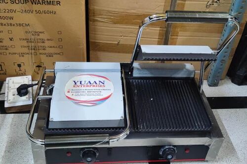 YUAAN Commercial Double Sandwich Griller, Power Source : Electric