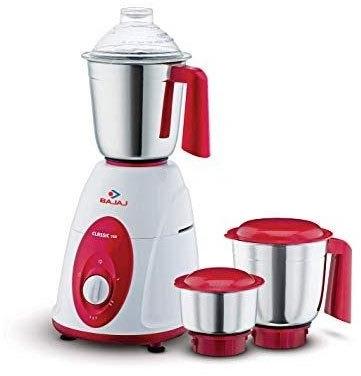 PVC Stainless Steel Bajaj Mixer Grinder, Power Consumption : 500W