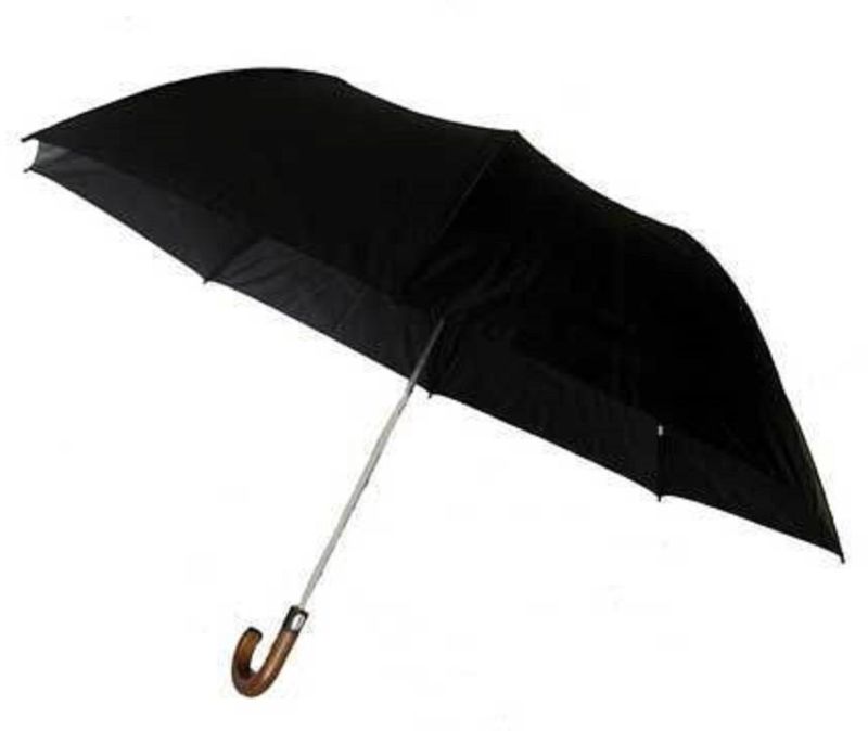 Polyester Plain Black Umbrella, Handle Material : Aluminum