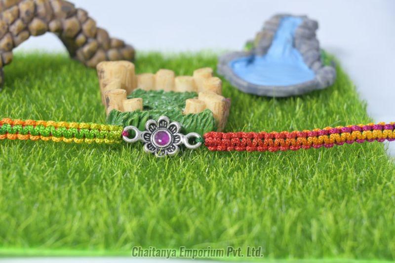 Amazing Floral Design Silver Rakhi